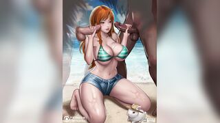 娜美手指套住肉棒快速猛烈滑动
