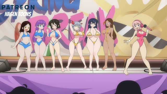 [Hagen Toons 18+] 户外海边泳装黑肤女的巨乳缠绵骚舞弄姿