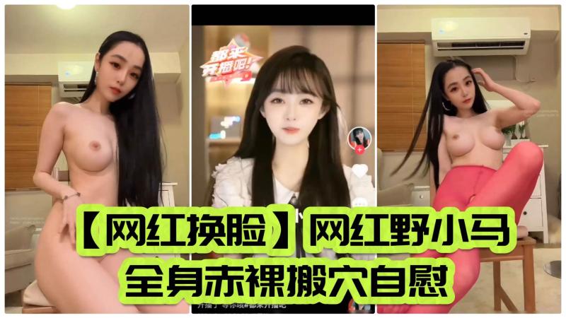 【网红换脸】网红野小马全身赤裸搬穴自慰