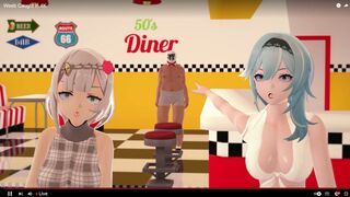 MMD-餐厅里的原神美少女联动