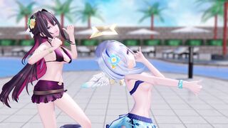 [mmd] 天音彼方和Azki的脱衣舞-深蓝镇