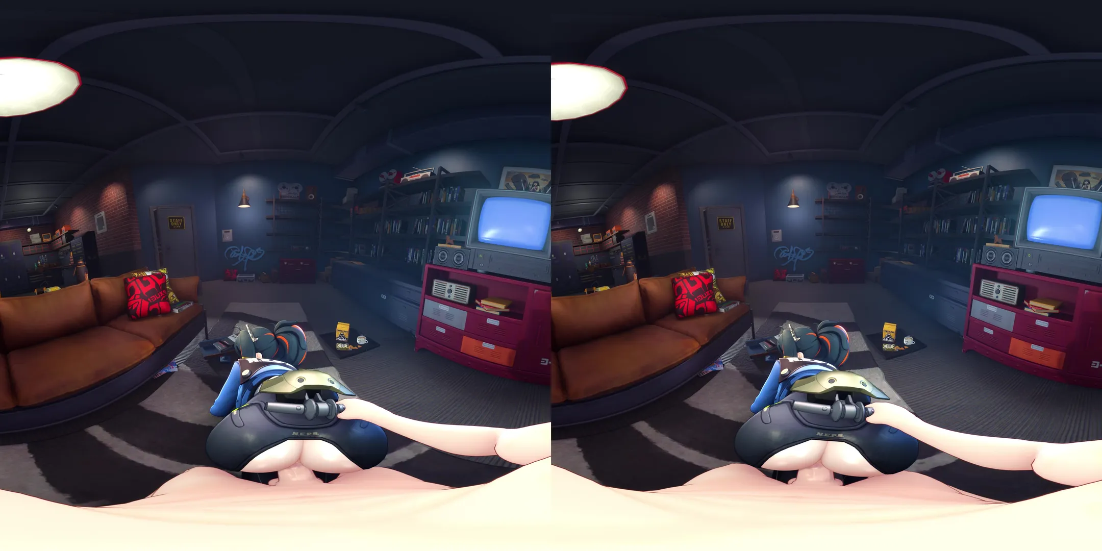 桃色巡逻虚拟舱里被按住轻轻顶进 VR