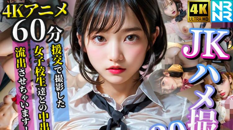 [ぬるぬるアニメ] 与20个JK女孩中出性爱
