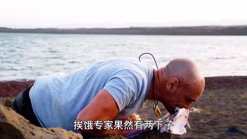 挨饿专家果然有两下子，抓到20斤的鲈鱼当水袋