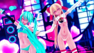 岛风初音活力满满双马尾互相扫脸 [MMD]