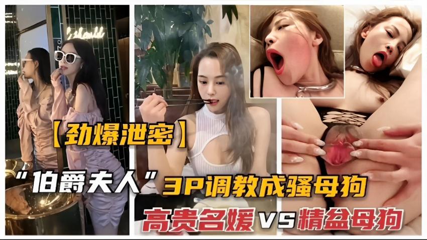 【劲爆泄密】伯爵夫人”3P调教成骚母狗高贵名媛VS精盆母狗